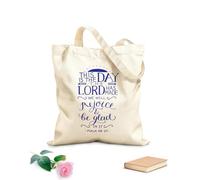 AILOONG Bible Verse This Is The Day Lord Has Made Reusable Shopper Bags 340g/m² thick fabric Foldable
