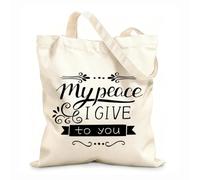 AILOONG Bible Verses My Peace I Give to you Reusable Shopper Bags 12 oz thick fabric Foldable 35x40cm Large