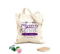 AILOONG Bible Verses My Peace I Give to you Reusable Shopper Bags 340g/m² thick fabric Foldable
