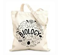 AILOONG Biology Evolution Life Anatomy Genetics Science Unbleached Canvas Tote Bag 12 oz thick fabric Uses as a tool bag 35x40cm Large