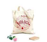 AILOONG Biology Evolution Life Anatomy Genetics Science Unbleached Canvas Tote Bag 340g/m² thick fabric Uses as a tool bag