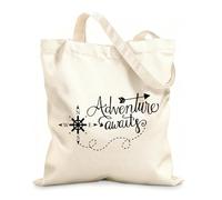 AILOONG Boys' Adventure Sailing Compass Calico Women's Bags 12 oz thick fabric Foldable 31x36cm Medium