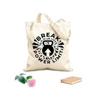 AILOONG break the limit motivational typography sporty gym design suitable Flat Tape Handle Tote Bag 12 oz thick fabric Replaces school bag 35x40cm Large