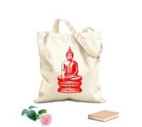 AILOONG buddha statue buddha gautama vintage style hand drawn buddha isolated Flat Tape Handle Tote Bag 340g/m² thick fabric Replaces school bag