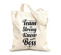 AILOONG Build A Team So Strong You Dont Know Who The Boss Cotton Canvas Shoulder Bags 12 oz thick fabric Uses as a tool bag 25x30cm Small