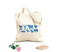 AILOONG Butcher Guide Meat Cuts Scheme Beef Chicken Reusable Shopper Bags 340g/m² thick fabric Foldable