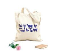 AILOONG Butcher Guide Meat Cuts Scheme Beef Chicken Reusable Shopper Bags 340g/m² thick fabric Foldable