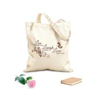AILOONG Butterfly Love Live Laugh Inspiring Unbleached Canvas Tote Bag 340g/m² thick fabric Uses as a tool bag