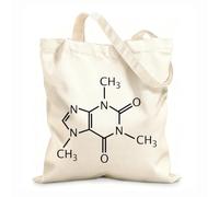 AILOONG Caffeine Molecule Laboratory Chemical Structure Kitchen Calico Women's Bags 12 oz thick fabric Foldable 25x30cm Small