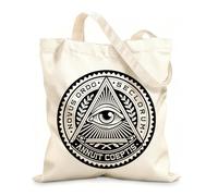 AILOONG Calico Women's Bags All Seeing Eye Pyramid Eye Illuminati Symbol 12 oz thick fabric Foldable 35x40cm Large