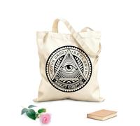 AILOONG Calico Women's Bags All Seeing Eye Pyramid Eye Illuminati Symbol 12 oz thick fabric Foldable 25x30cm Small