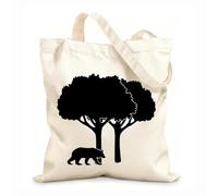 AILOONG Calico Women's Bags Bears Trees Babies Playing Pattern School 12 oz thick fabric Foldable 31x36cm Medium