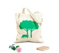 AILOONG Calico Women's Bags Bears Trees Babies Playing Pattern School 340g/m² thick fabric Foldable