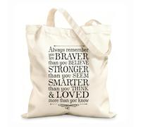 AILOONG Calico Women's Bags Children'S Room Always Remember You Are Braver 12 oz thick fabric Foldable 35x40cm Large