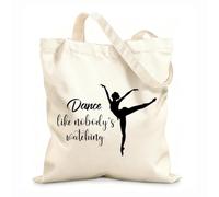 AILOONG Calico Women's Bags Dance Like No One Is Watching Quote Dancer Dancing Girl Dance Studio 12 oz thick fabric Foldable 25x30cm Small