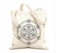 AILOONG Calico Women's Bags Geometry And Sacred Geometry Metatron'S Alchemical Mandala Circle 12 oz thick fabric Foldable 25x30cm Small