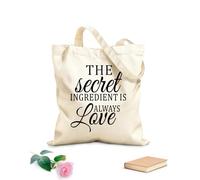 AILOONG Calico Women's Bags Home Quotes The Secret Ingredient is Always Love 340g/m² thick fabric Foldable