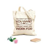 AILOONG Calico Women's Bags Inspirational Quotes: You Get What You Give 340g/m² thick fabric Foldable