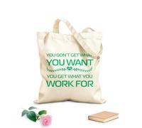 AILOONG Calico Women's Bags Inspirational Quotes: You Get What You Give 340g/m² thick fabric Foldable