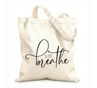 AILOONG Calico Women's Bags Just Breathe Quote Motivational Slogan 12 oz thick fabric Foldable 25x30cm Small