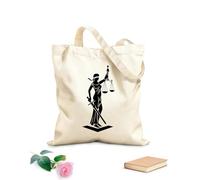 AILOONG Calico Women's Bags Law Firm Legislative Court Goddess Justice Scales 12 oz thick fabric Foldable 35x40cm Large