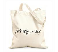 AILOONG Calico Women's Bags Let'S Stay In Bed Quotes Housewarming Ideas 12 oz thick fabric Foldable 25x30cm Small