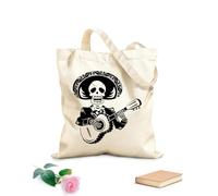 AILOONG Calico Women's Bags Mariachi Singer Mexican Latin American Music Cafe 12 oz thick fabric Foldable 31x36cm Medium