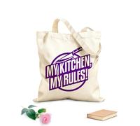 AILOONG Calico Women's Bags My Kitchen My Rules Knife Kitchen 340g/m² thick fabric Foldable