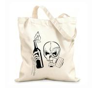 AILOONG Calico Women's Bags Skeleton Terror Riot Bomb Special 12 oz thick fabric Foldable 35x40cm Large