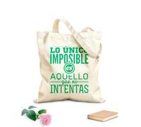 AILOONG Calico Women's Bags Spanish Letters Try It Motivational Quote Nothing Is Impossible 340g/m² thick fabric Foldable
