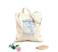 AILOONG Calico Women's Bags Spanish Recipes Nuestra Receta Restaurant Kitchen 340g/m² thick fabric Foldable