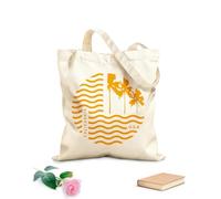 AILOONG california surfing summer beach typography perfect Flat Tape Handle Tote Bag 340g/m² thick fabric Replaces school bag