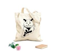AILOONG Canvas Bag 12 oz thick fabric Cat Kitten Pet Animal Kids Sketching bag 25x30cm Small