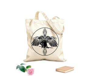 AILOONG Canvas Bag 12 oz thick fabric Celtic Angel with Wings and Sword of the Cross Sketching bag 25x30cm Small