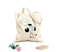 AILOONG Canvas Bag 12 oz thick fabric Dog Puppy Funny Hunger Animal Sketching bag 31x36cm Medium