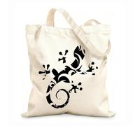 AILOONG Canvas Bag 12 oz thick fabric Gecko Lizard Tropical Animal Abstract Ornament Sketching bag 25x30cm Small