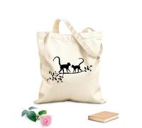 AILOONG Canvas Bag 12 oz thick fabric Monkeys On A Branch Tree Natural Animals Jungle Tropical Style Sketching bag 25x30cm Small