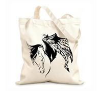 AILOONG Canvas Bag 12 oz thick fabric Pegasus Fantastic Animal Horse Wings Sketching bag 25x30cm Small