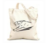 AILOONG Canvas Bag 12 oz thick fabric Wild Animal Panther Roar Jungle Hunter Big Cat Sketching bag 31x36cm Medium