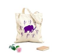 AILOONG Canvas Bag 340g/m² thick fabric Cave Paintings Ancient Animal Mammoth Hunting Sketching bag