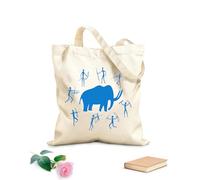 AILOONG Canvas Bag 340g/m² thick fabric Cave Paintings Ancient Animal Mammoth Hunting Sketching bag