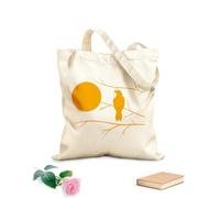 AILOONG Canvas Bag 340g/m² thick fabric Hawk On Tree Branch Full Moon Bedroom Sketching bag