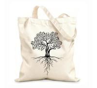 AILOONG Canvas Bag Abstract Tree Roots Branches Leaves Forest 12 oz thick fabric Sketching bag 31x36cm Medium