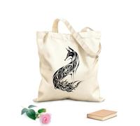 AILOONG Canvas Bag Abstract Wild Animal Fox Sly Predator Children Room 12 oz thick fabric Sketching bag 25x30cm Small