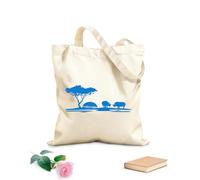 AILOONG Canvas Bag African Landscape Animals Rhinoceros Horn 340g/m² thick fabric Sketching bag