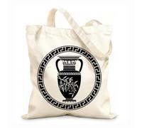 AILOONG Canvas Bag Ancient Greek Vase Olive Branch Greece Home 12 oz thick fabric Sketching bag 31x36cm Medium