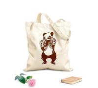 AILOONG Canvas Bag Angry Criminal Panda Asian Bear Funny Animal Kids 340g/m² thick fabric Sketching bag