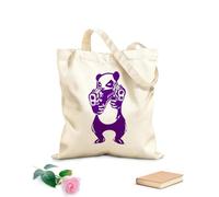 AILOONG Canvas Bag Angry Criminal Panda Asian Bear Funny Animal Kids 340g/m² thick fabric Sketching bag