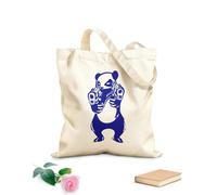AILOONG Canvas Bag Angry Criminal Panda Asian Bear Funny Animal Kids 340g/m² thick fabric Sketching bag