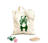 AILOONG Canvas Bag Angry Criminal Panda Asian Bear Funny Animal Kids 340g/m² thick fabric Sketching bag